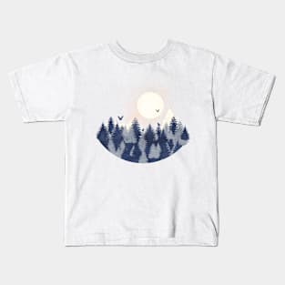 Winter landscape forest with snowy owls Kids T-Shirt